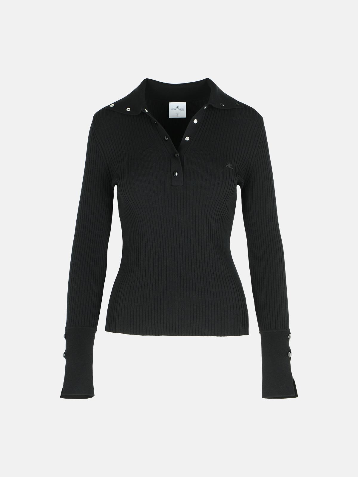 Courrèges Black Polyester Blend Sweater In Black