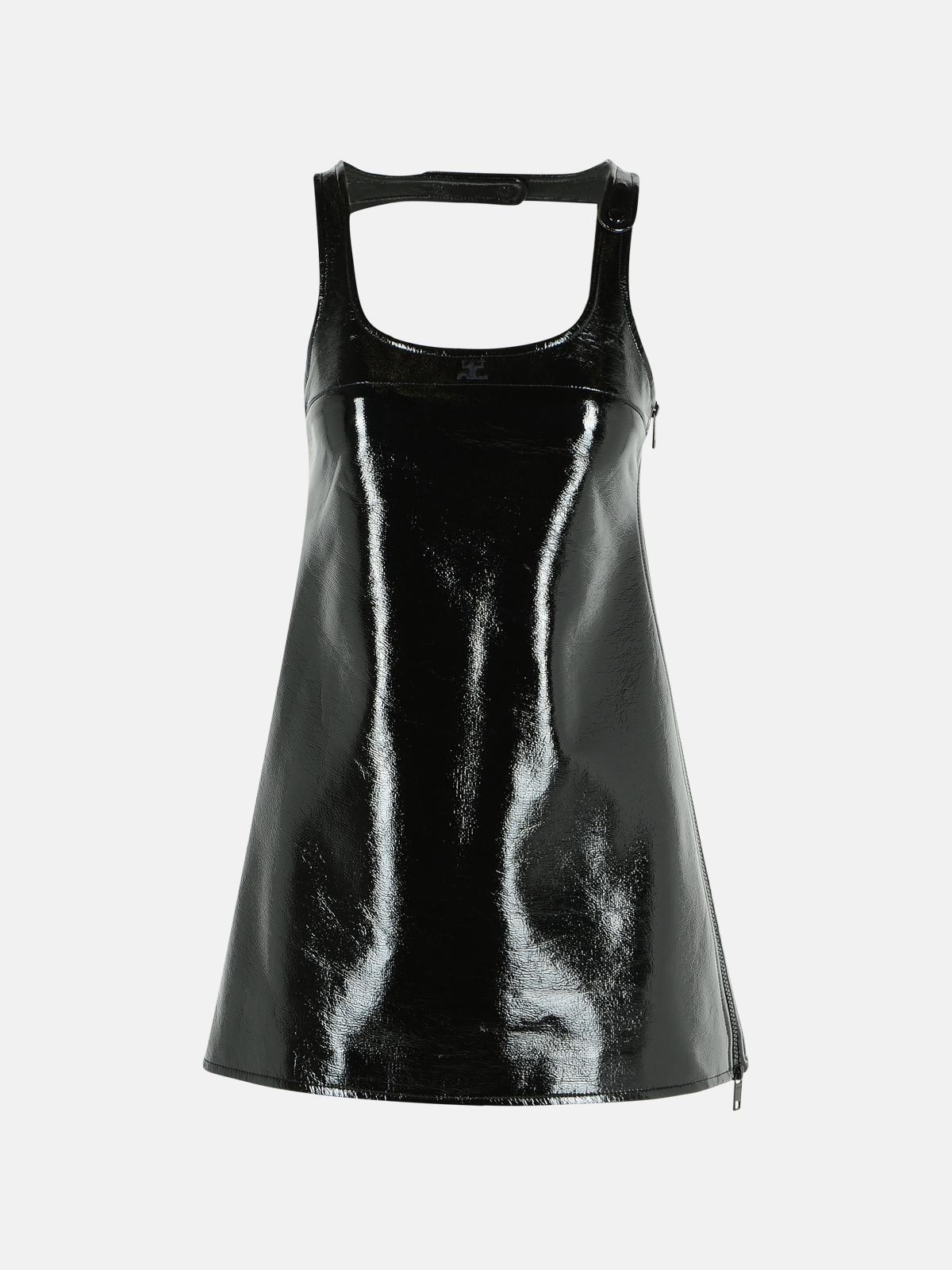COURREGES 'Reedition' Dress In Black Cotton Blend　COURREGES 'Reedition' ドレス ブラック コットン ブレンド COURREGES