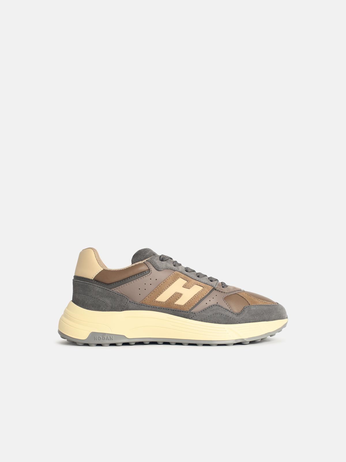 Hogan 'hyperlight' Multicolor Leather Sneakers In Gray