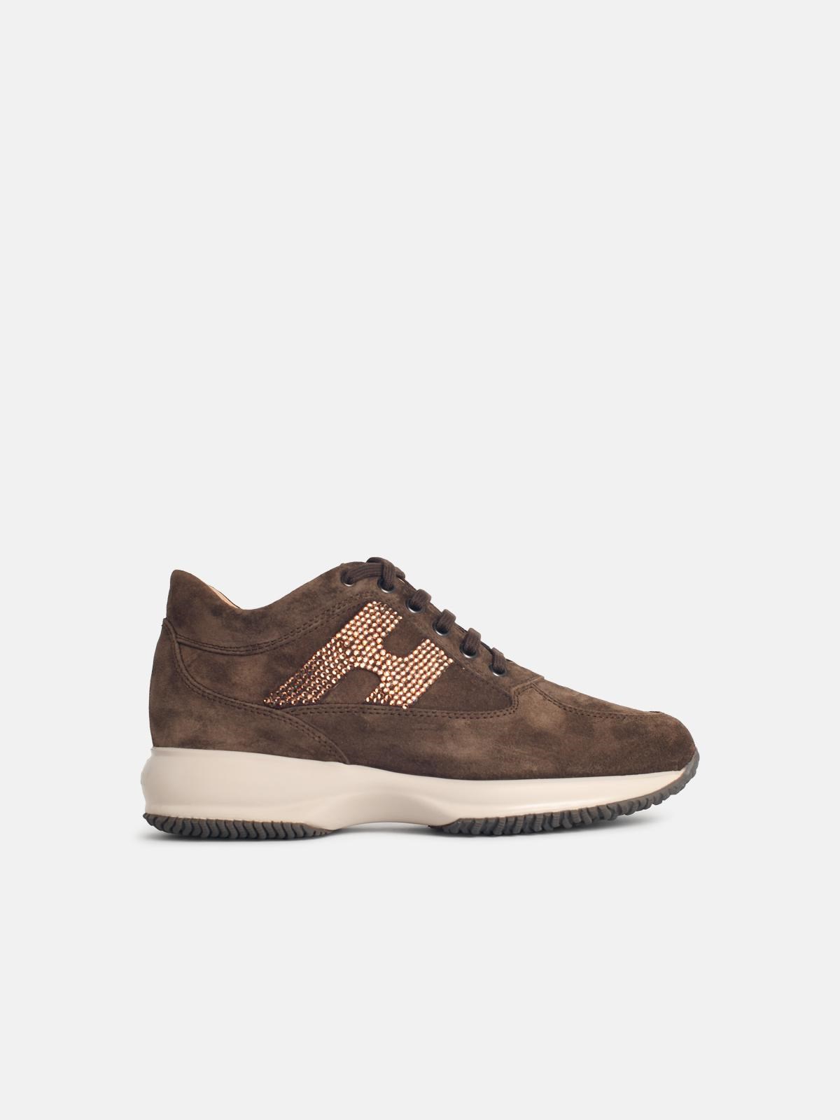 Hogan 'interactive' Brown Suede Sneakers In Brown