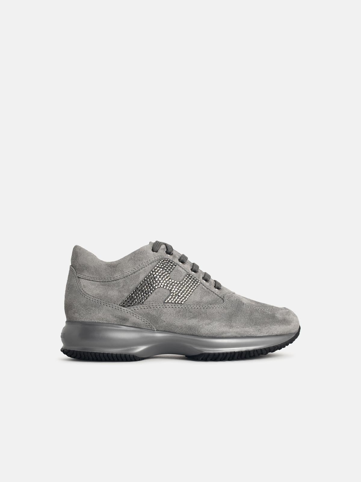 Hogan 'interactive' Grey Suede Sneakers In Gray