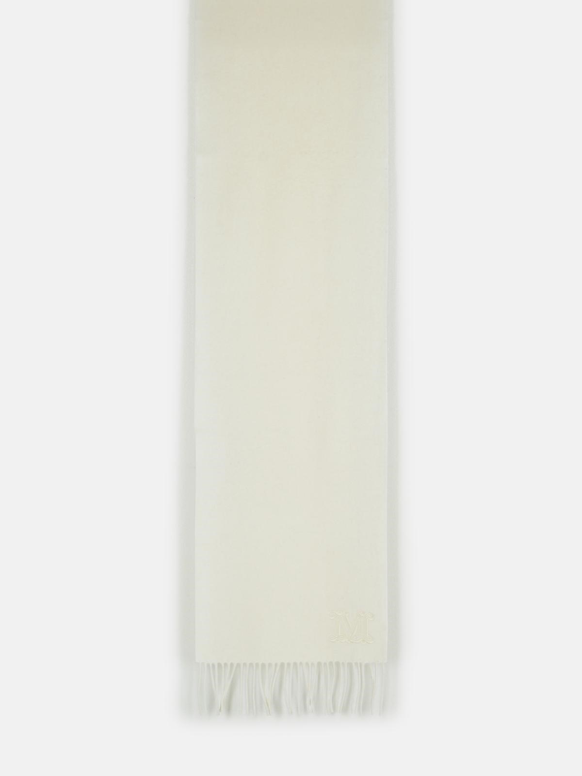 Max Mara MAX MARA 'Wsdalia' Optical White Cashmere Scarf　MAX MARA 'Wsdalia' オプティカル ホワイト カシミア スカーフ