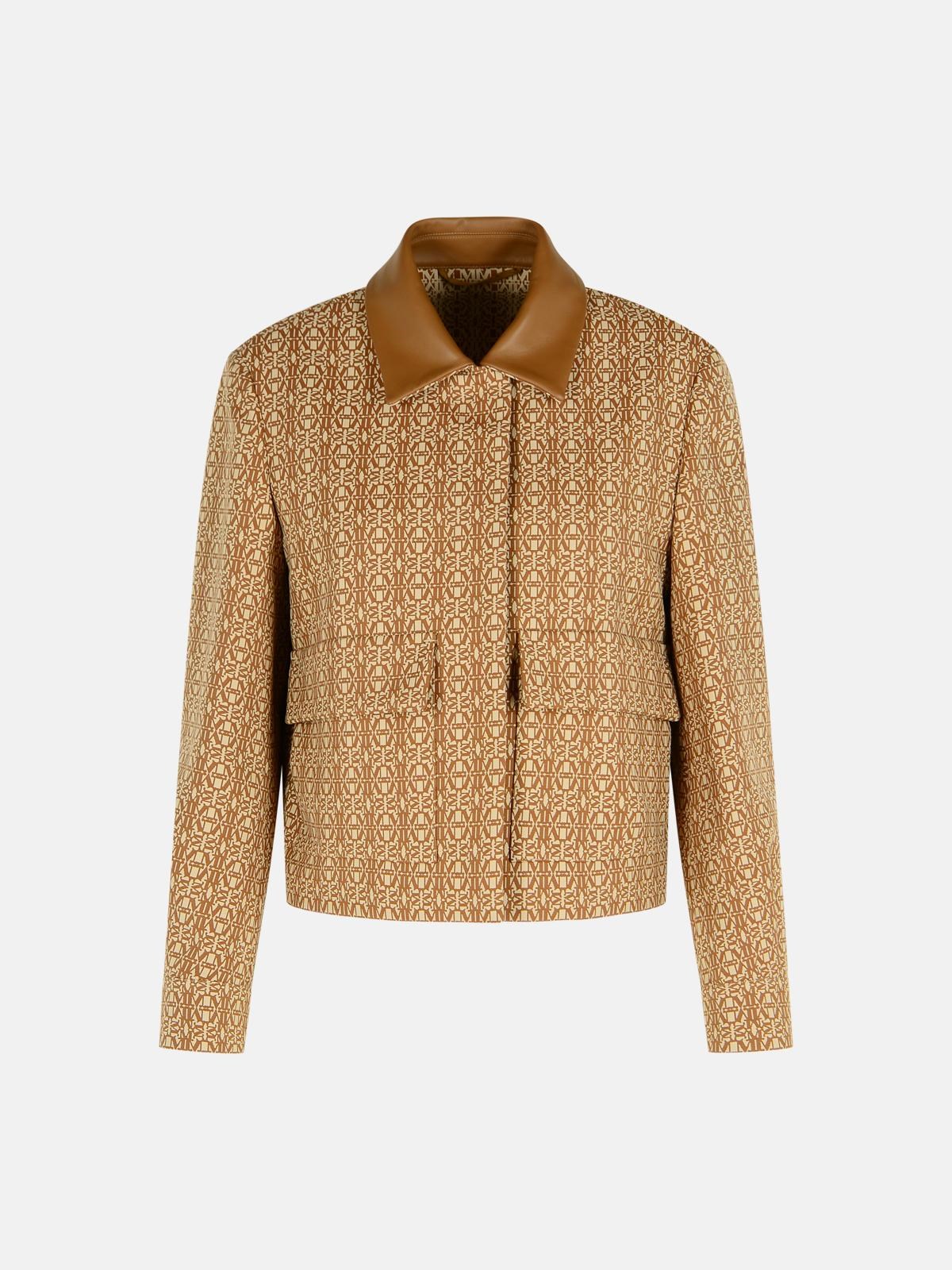 Max Mara 'viborg' Camel Cotton Jacquard Jacket In Brown