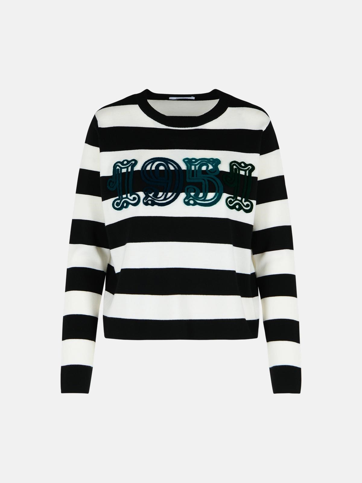 Max Mara 'viterbo' Two-tone Virgin Wool Sweater