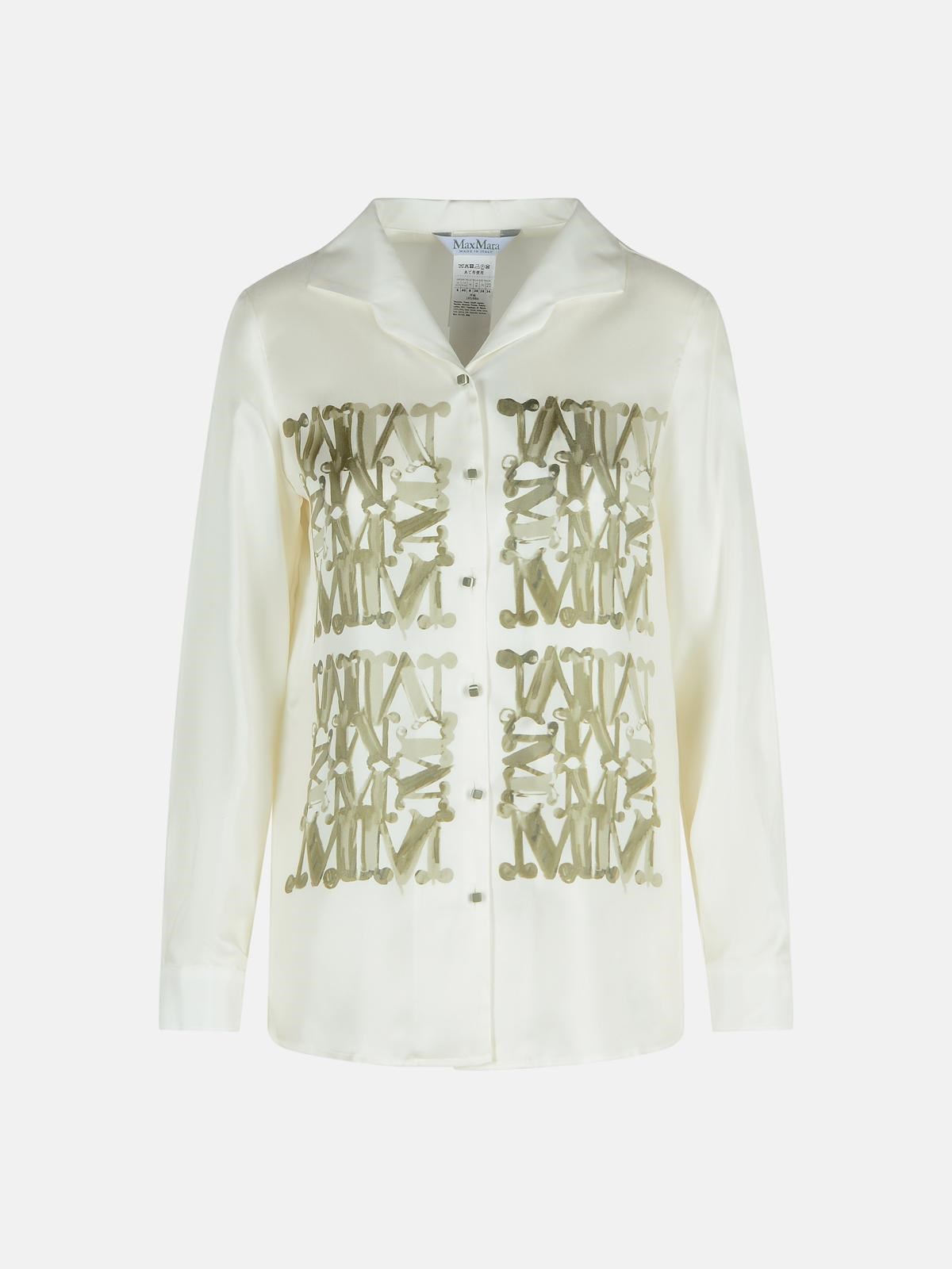 Max Mara 'nabil' White Silk Shirt In White