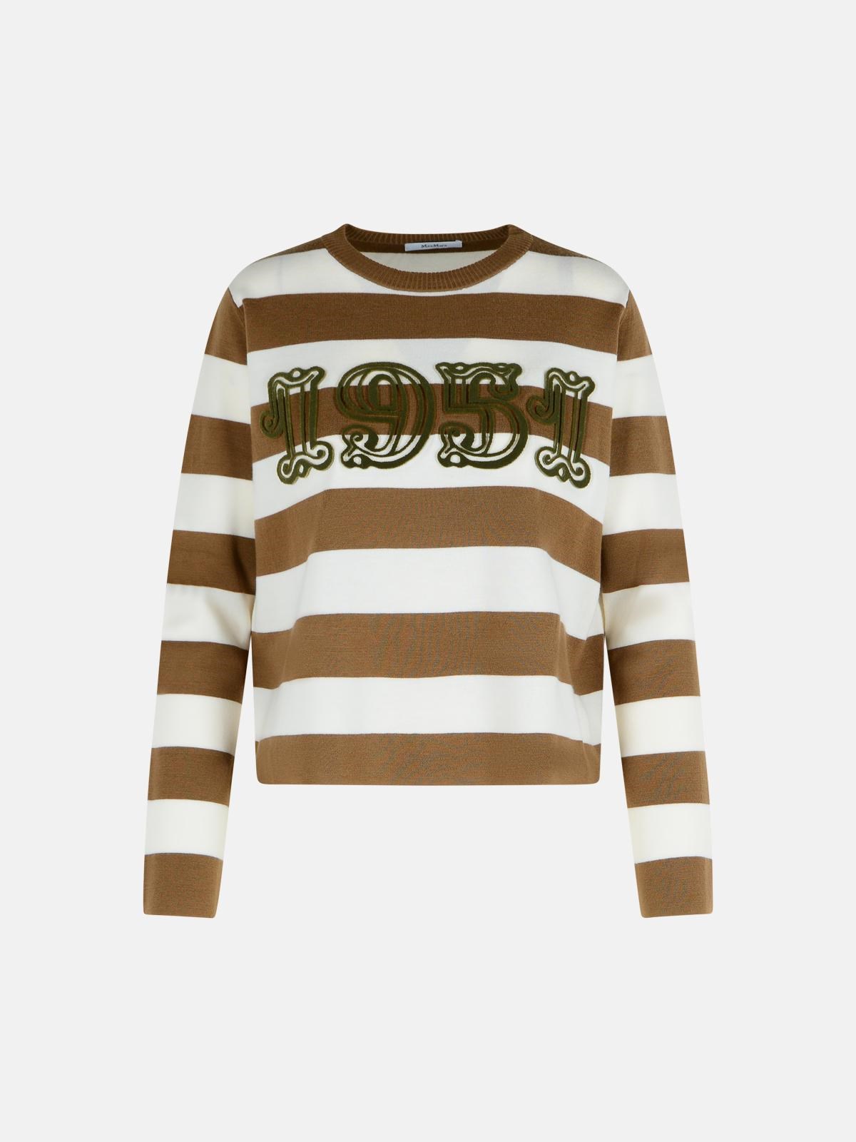 MAX MARA 'Viterbo' Virgin Wool Hazelnut Sweater