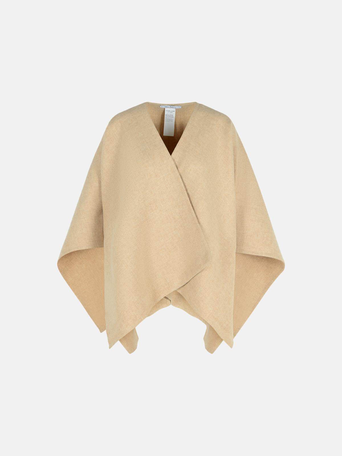 Max Mara 'serra' Alpaca Sand Blend Shawl In Sand