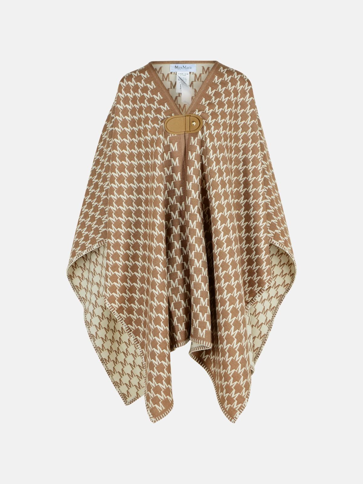 Max Mara 'editti' Hood In Virgin Wool And Brown Cotton In Brown