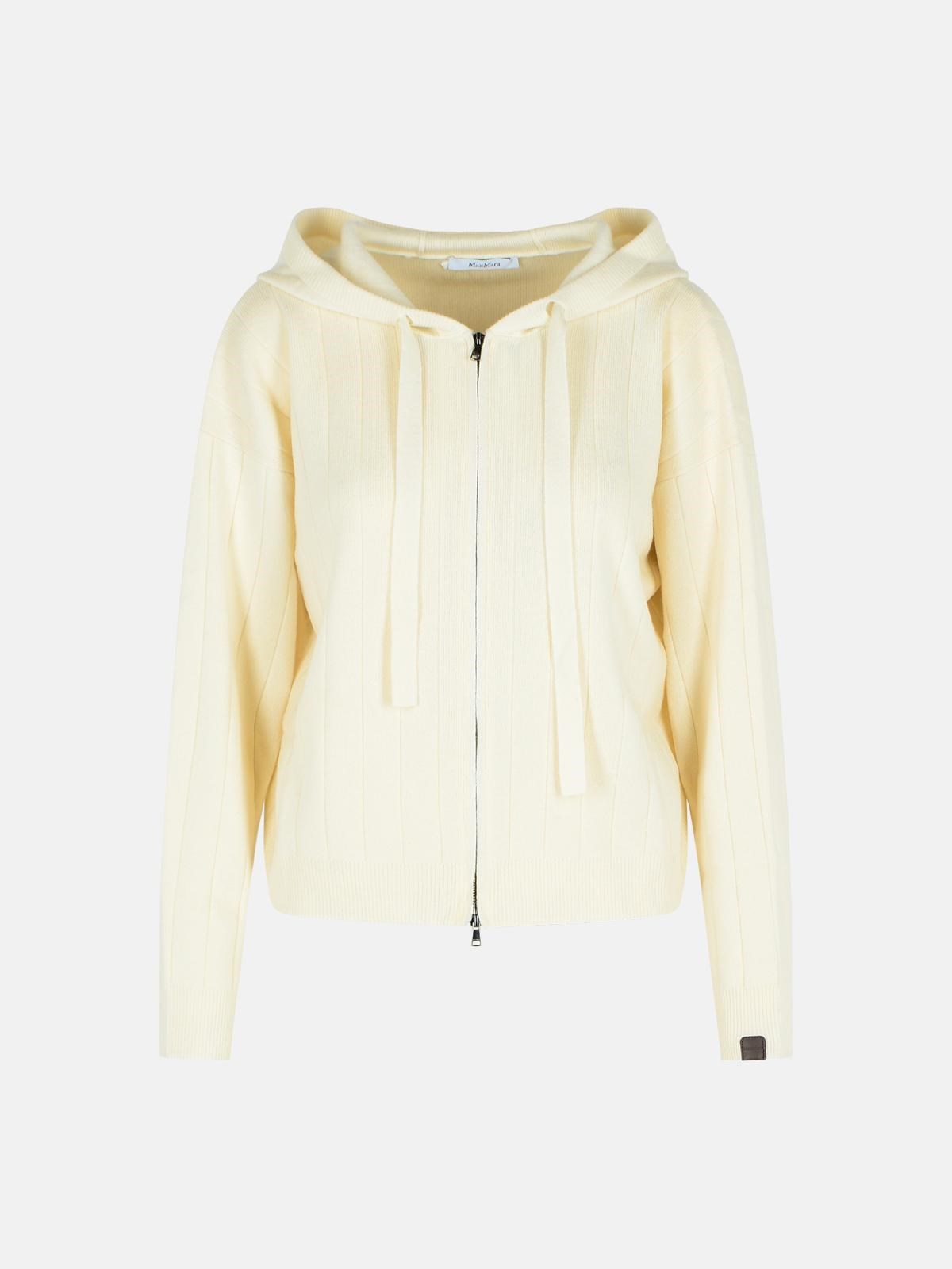Max Mara 'rubiera' White Cashmere Yarn Cardigan In Neutral