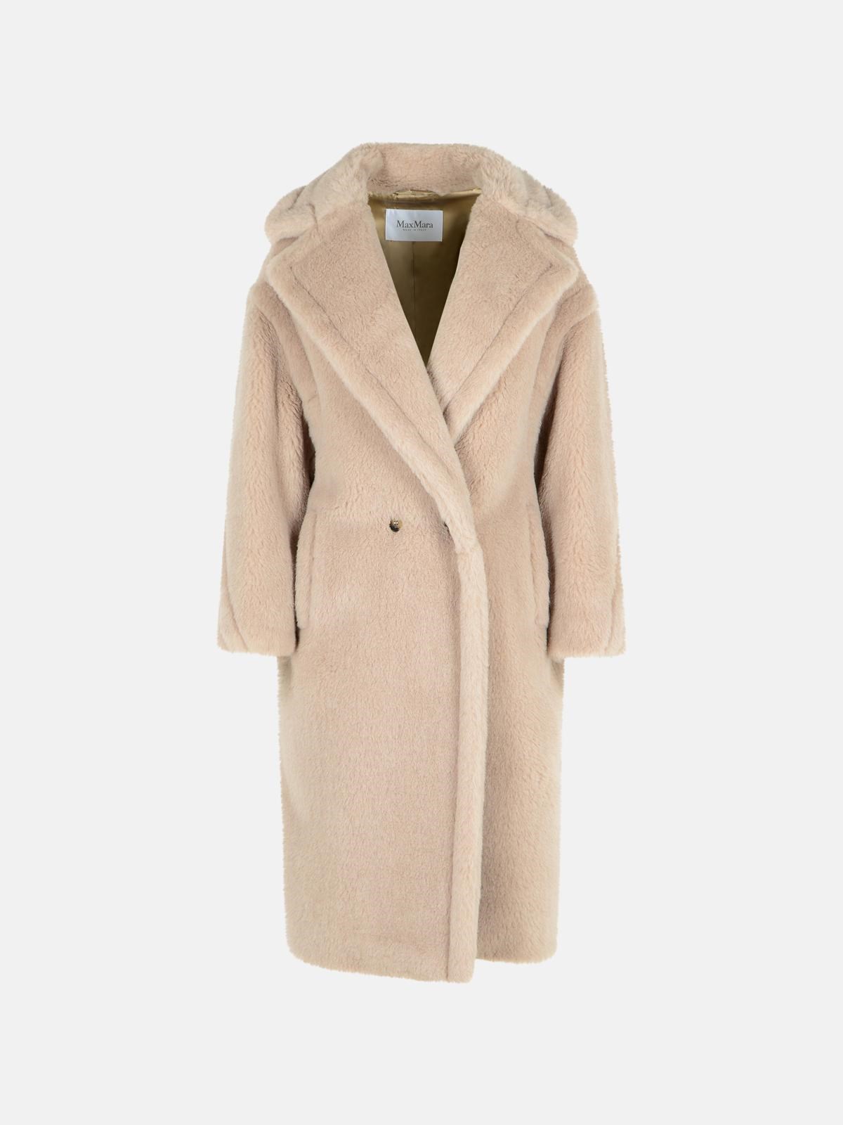 Max Mara 'ted Girl' Coat In Alpaca And Beige Virgin Wool In Neutral