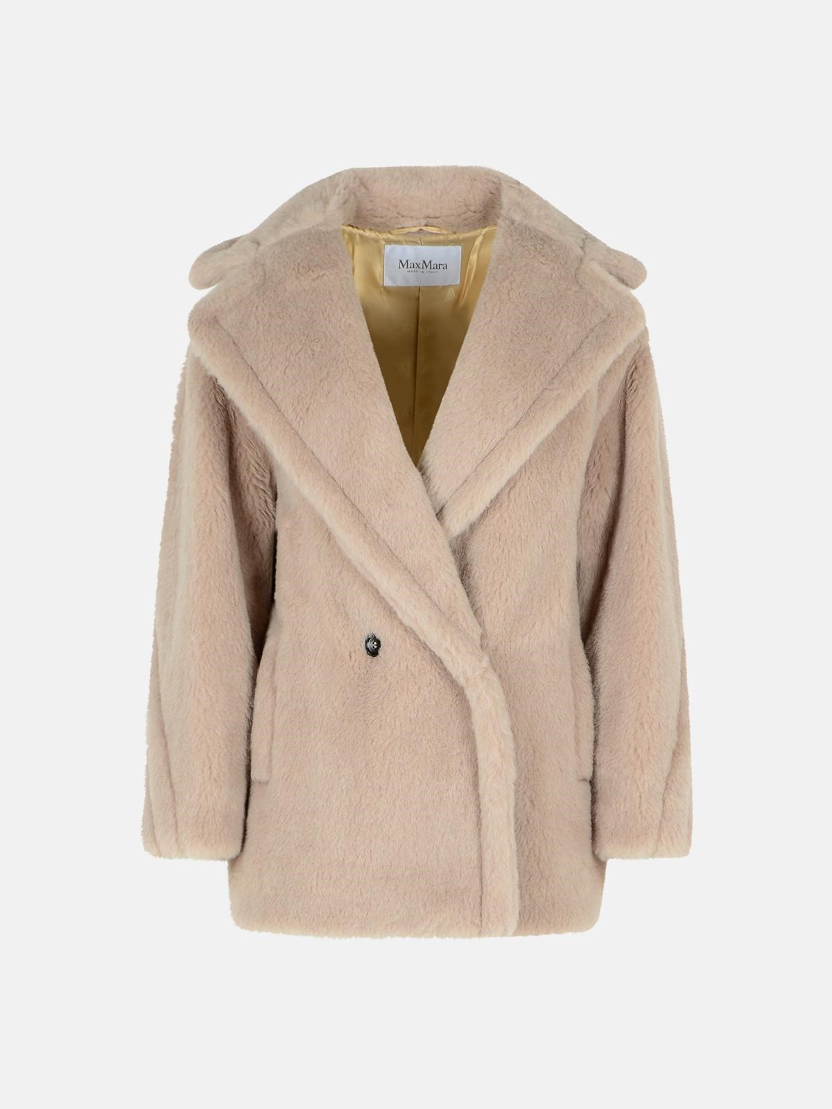Max Mara Alpaca And Virgin Mauve Wool Jacket In Neutral