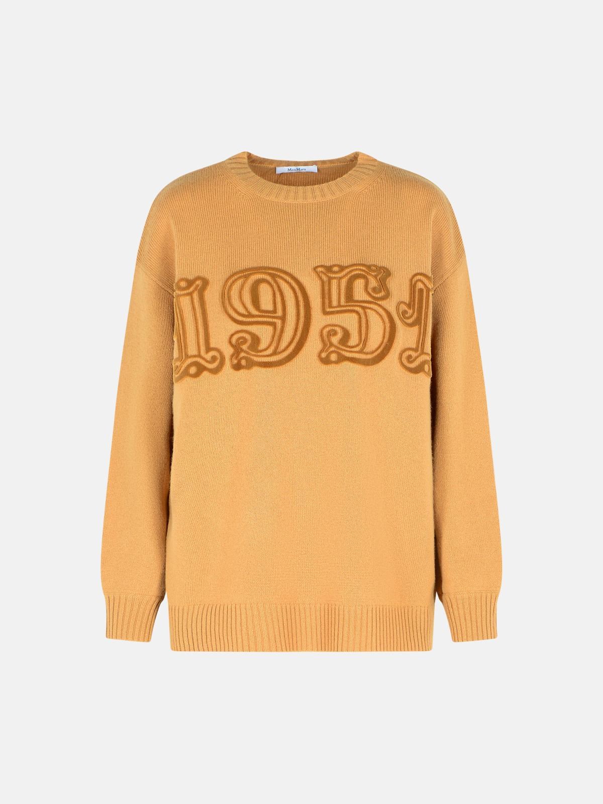 Max Mara Camel Wool And Cashmere Sweater In Orange