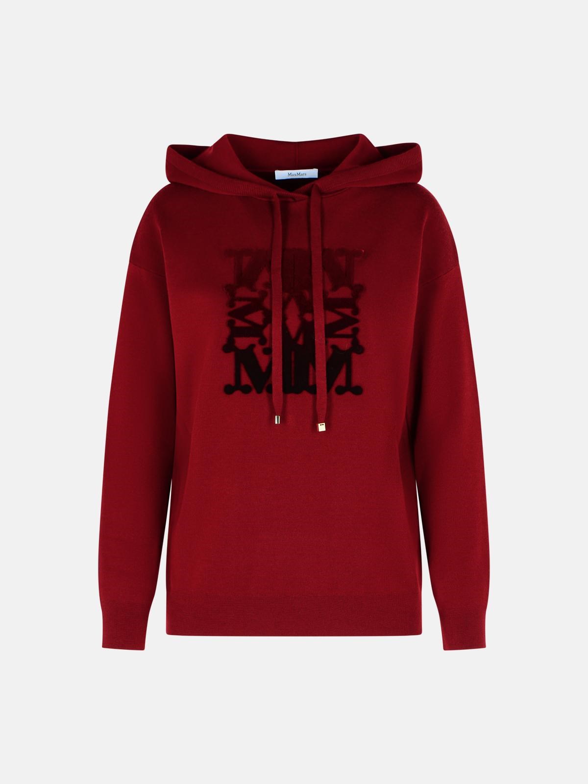 Max Mara Wine Virgin Wool Sweatshirt In Burgundy