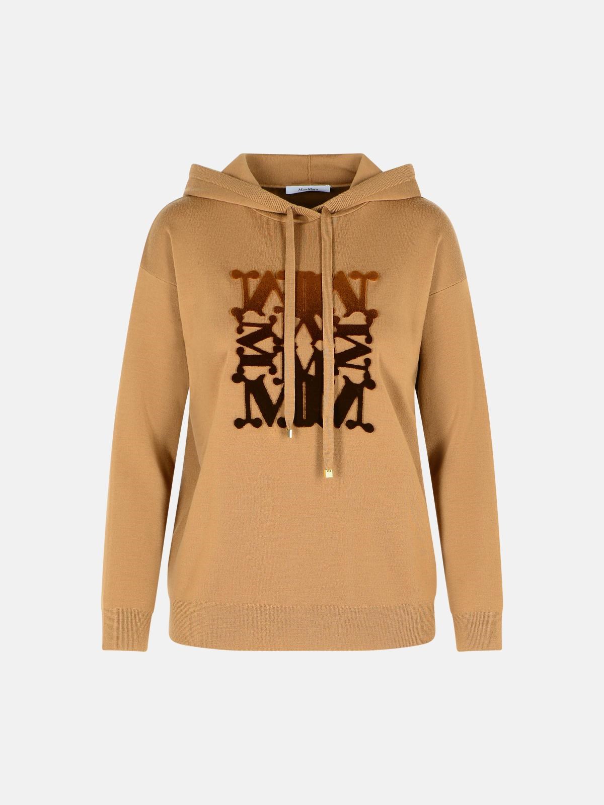 MAX MARA Camel Virgin Wool Sweatshirt　MAX MARA キャメル バージン ウール スウェットシャツ MAX