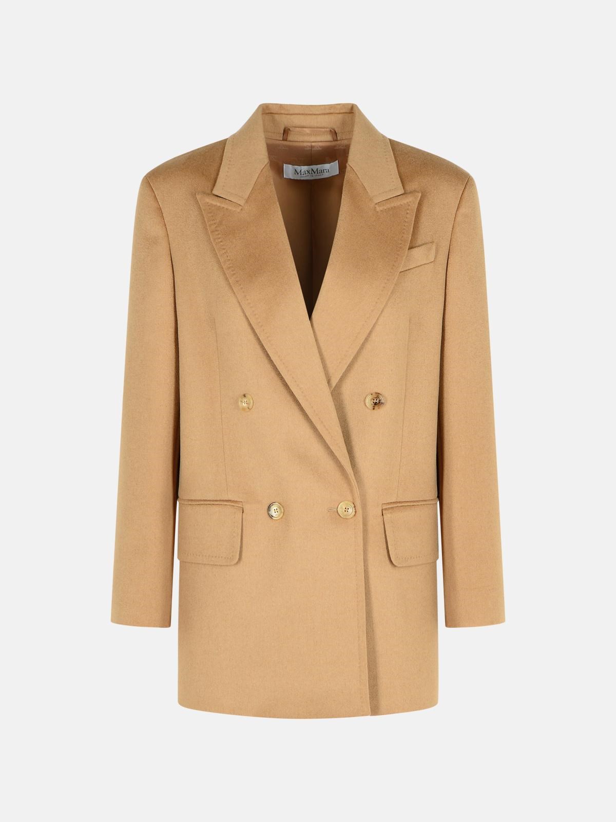 Max Mara 'olimpia' Zibelline Camel Jacket In Brown
