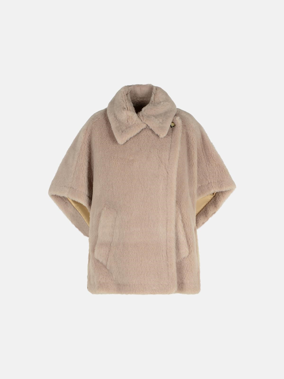 Max Mara 'tebe1' Teddy Cape Of Beige Alpaca Blend In Sand