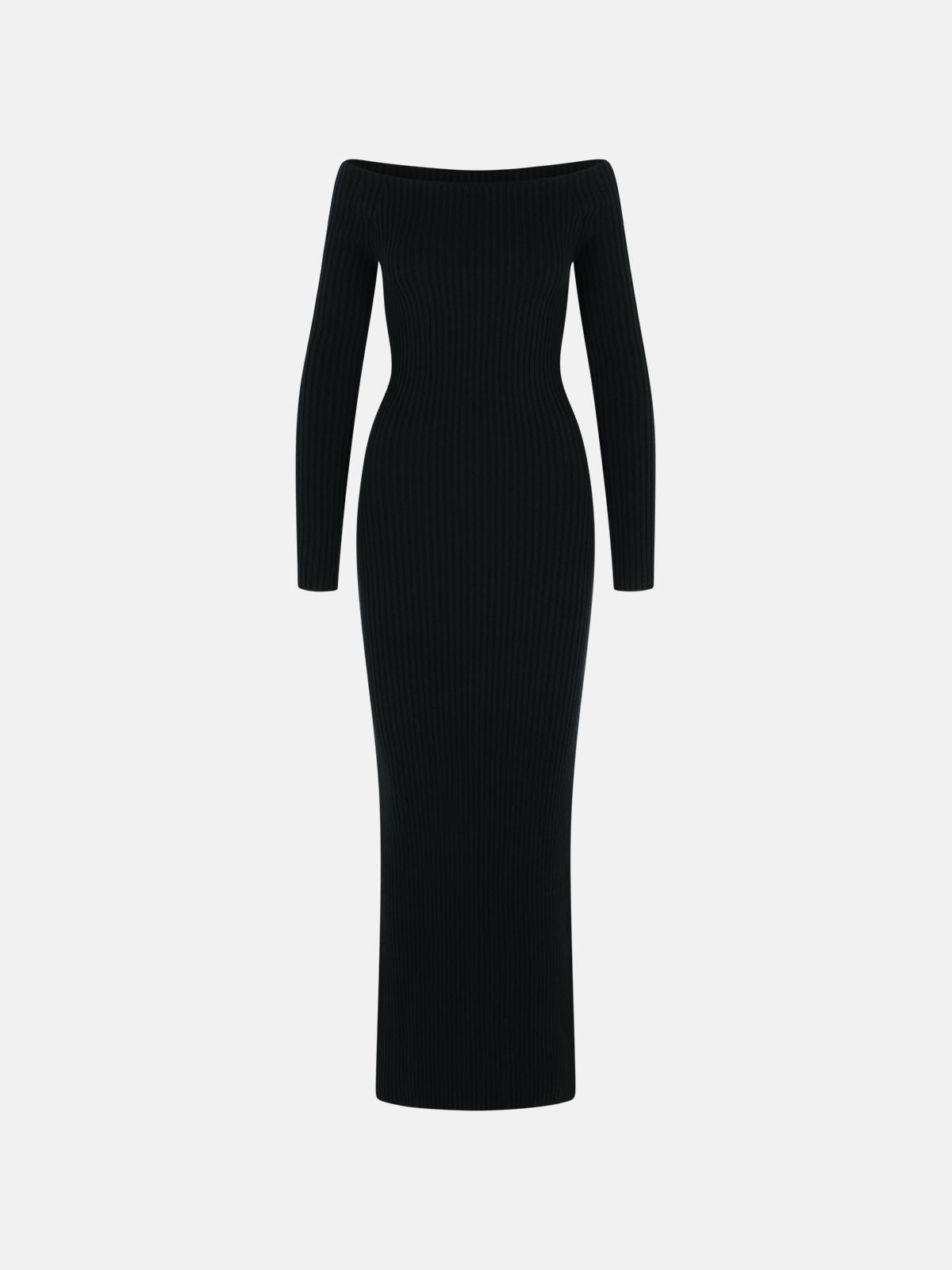 MAX MARA 'Arnes 1234' Sheath Dress In Black Wool And Cachemire　MAX MARA 'Arnes 1234' シース ドレス ブラック ウール & カシュミール MAX