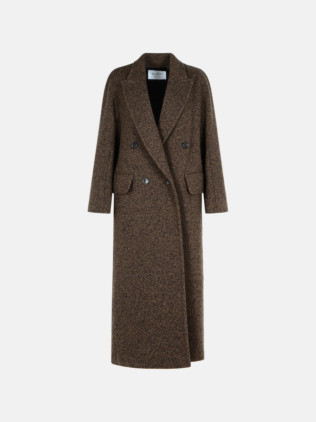 Max Mara 'arco 1234' Chocolate Virgin Wool Coat In Brown