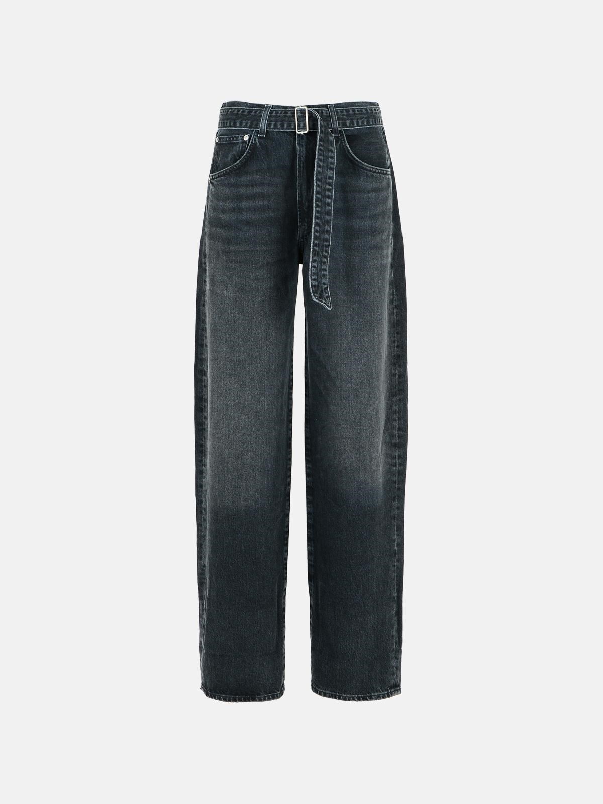 AGOLDE 'Cuffed' Black Cotton Jeans