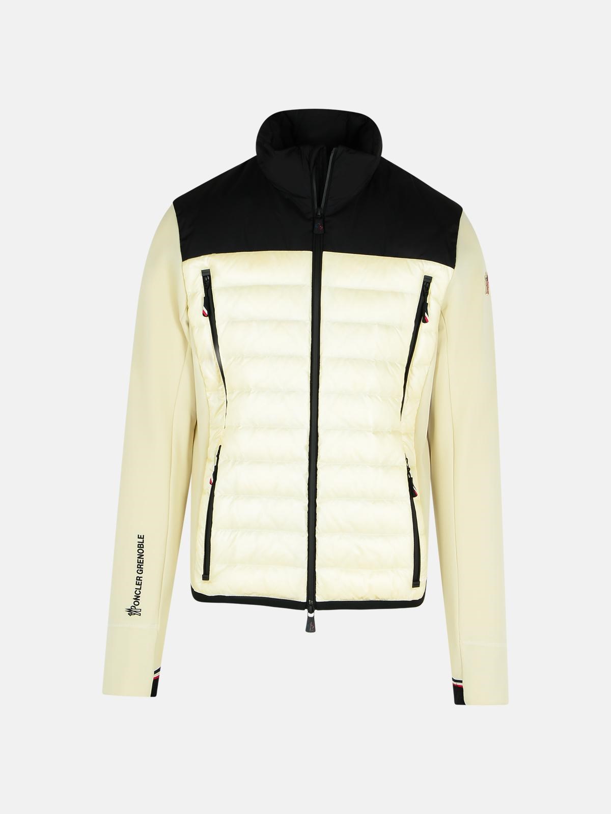 Moncler Padded Sweatshirt With High Collar And Pockets In White