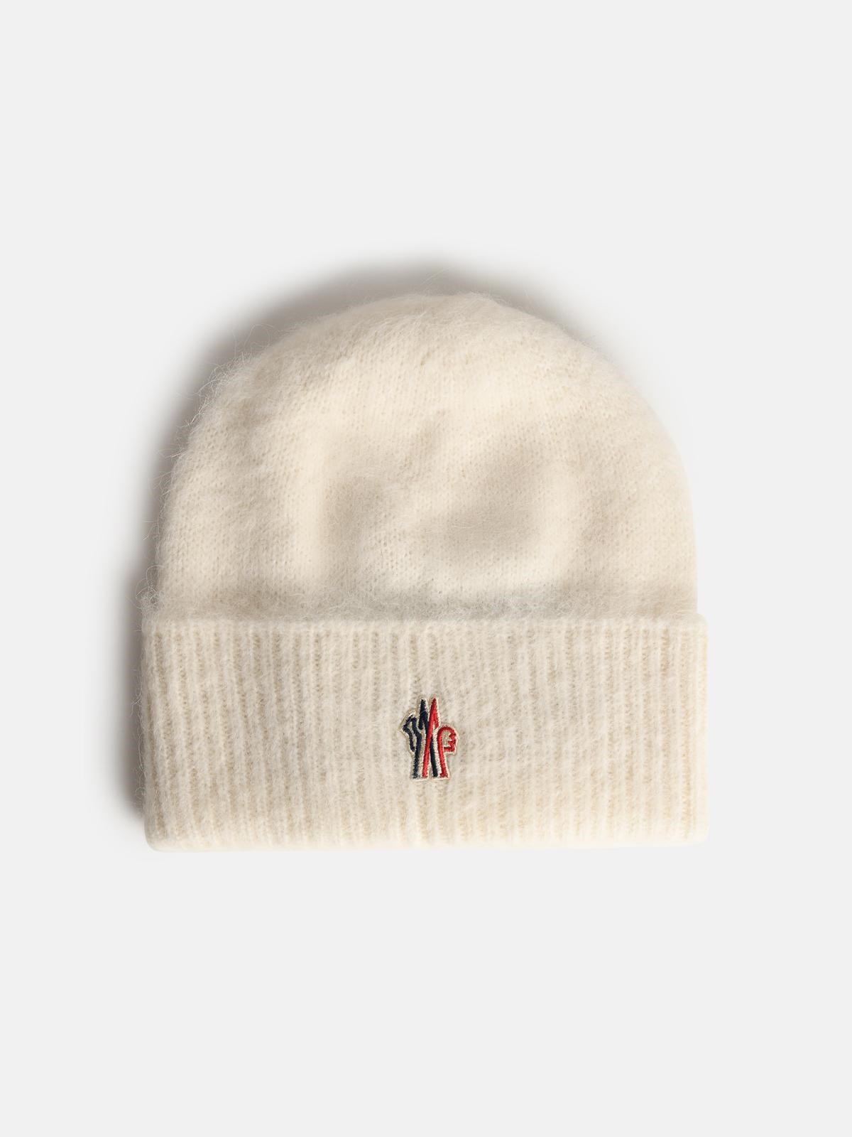 MONCLER MONCLER GRENOBLE Tricot Beanie In Alpaca And Ivory Wool　MONCLER GRENOBLE アルパカとアイボリーウールのトリコットビーニー