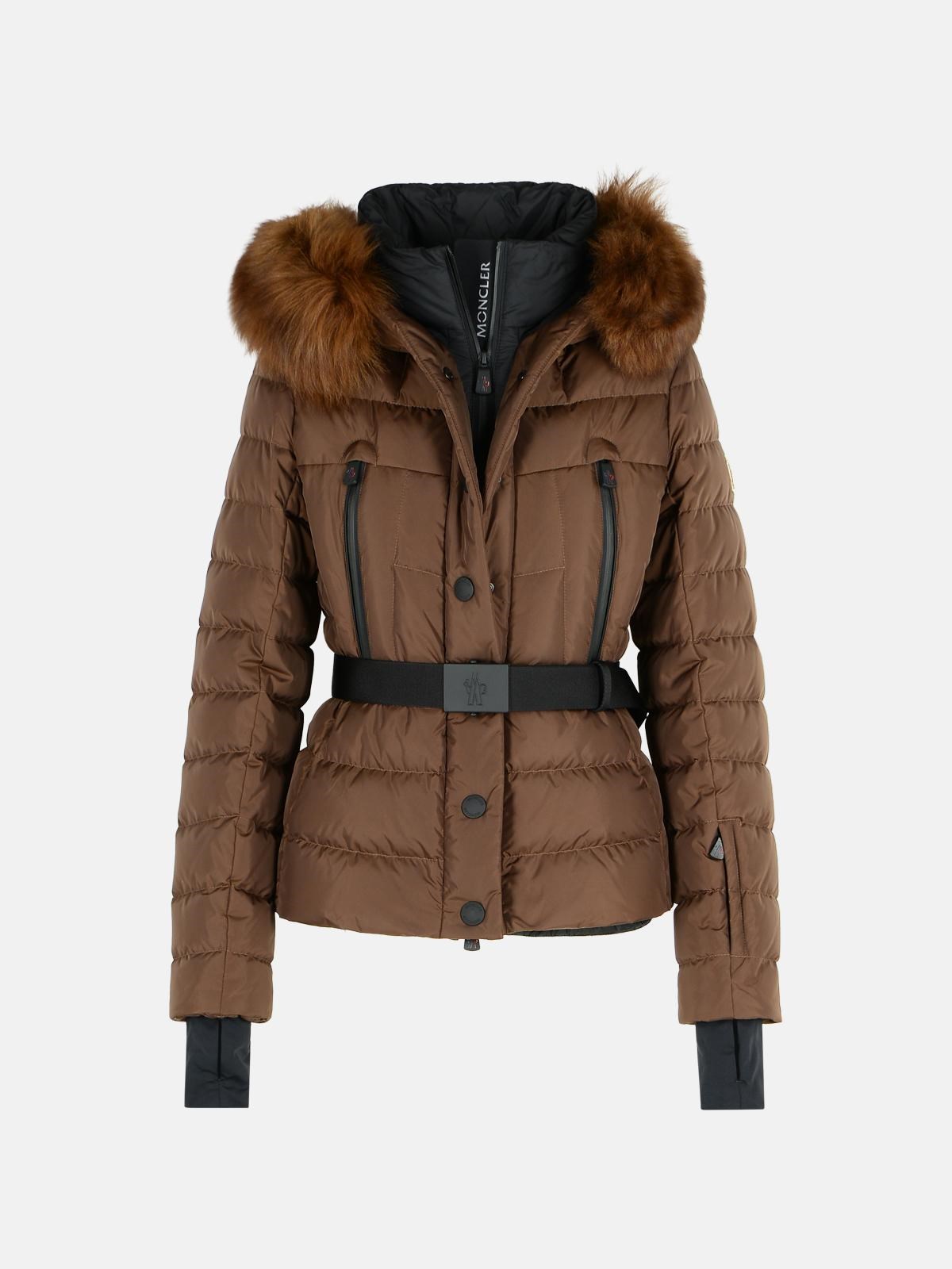 Moncler 'beverley' Brown Polyamide Ski Down Jacket