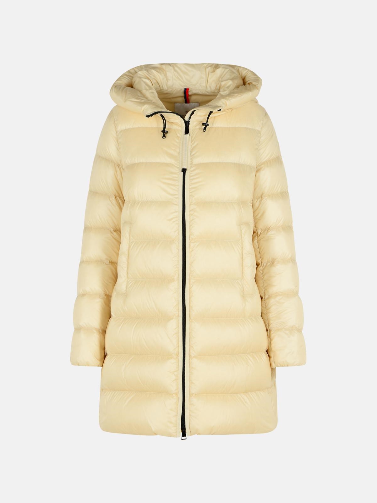 Moncler Suyenne' Ivory Polyamide Coat In White