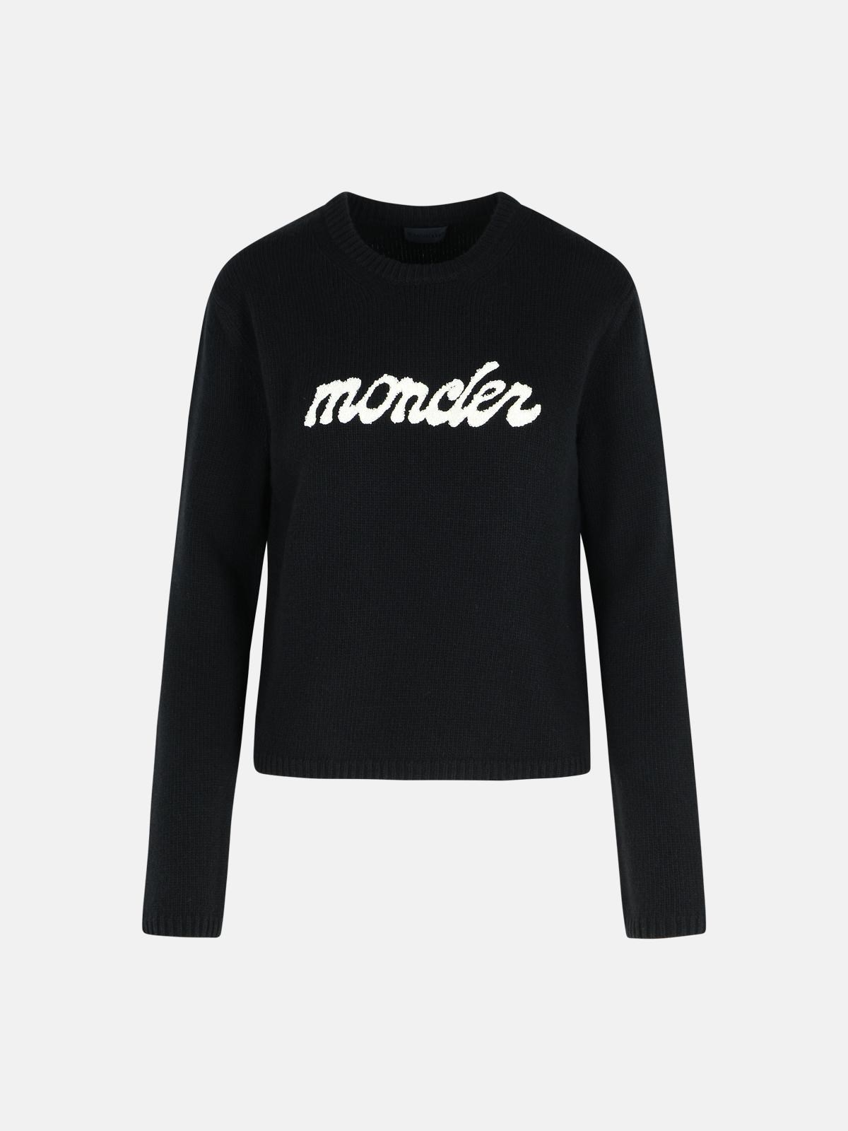 MONCLER Black Virgin Wool And Cashmere Sweater　MONCLER ブラック バージン ウール アンド カシミア セーター MONCLER
