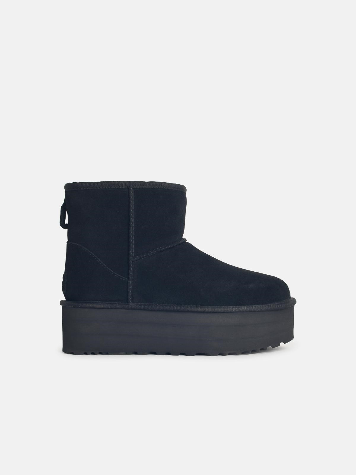 UGG 'Classic Mini Platform' Black Suede Boots
