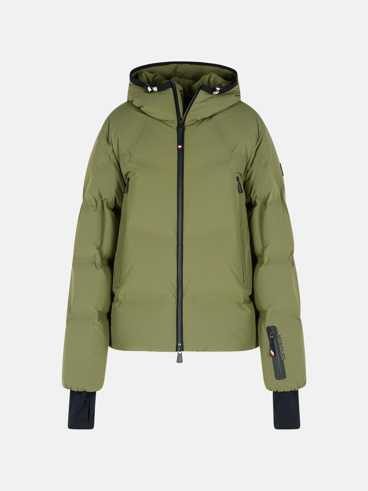 Moncler Ski Jacket With Hood And Pockets In Green