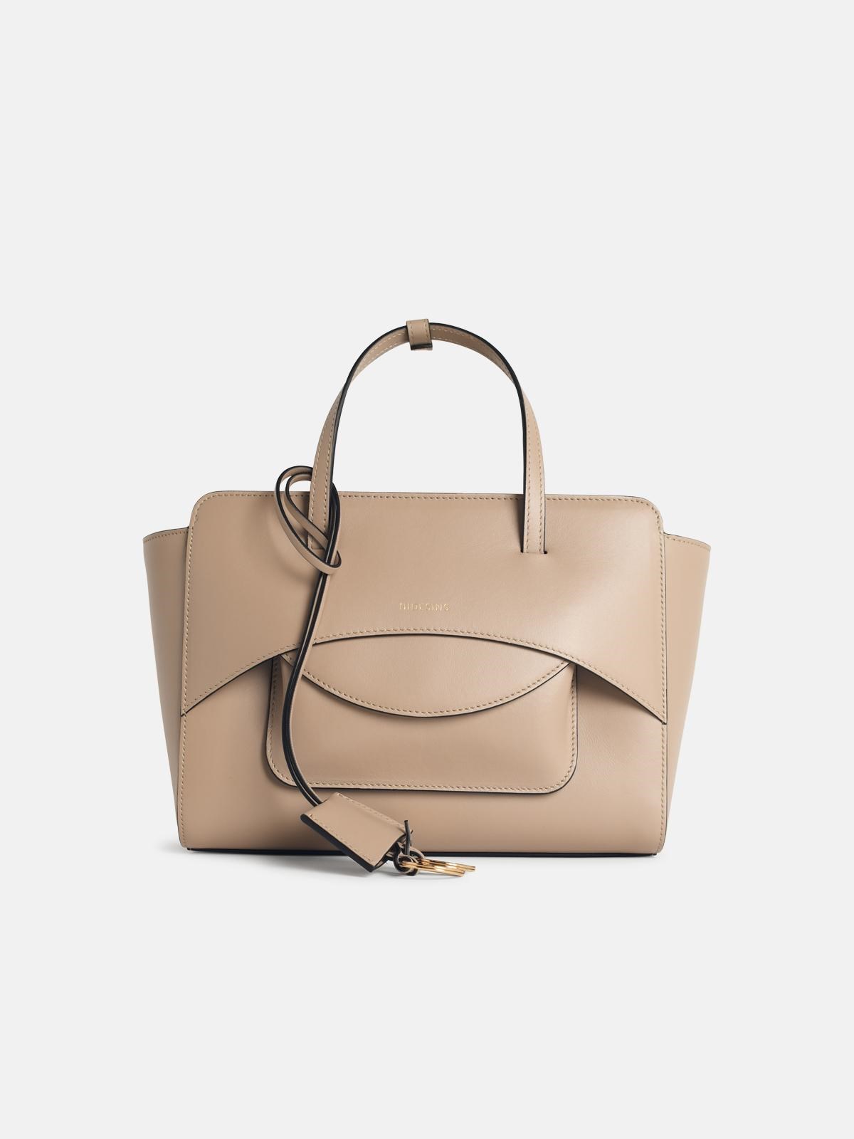 Hidesins 'flap' 'dove' Leather Bag In Sand