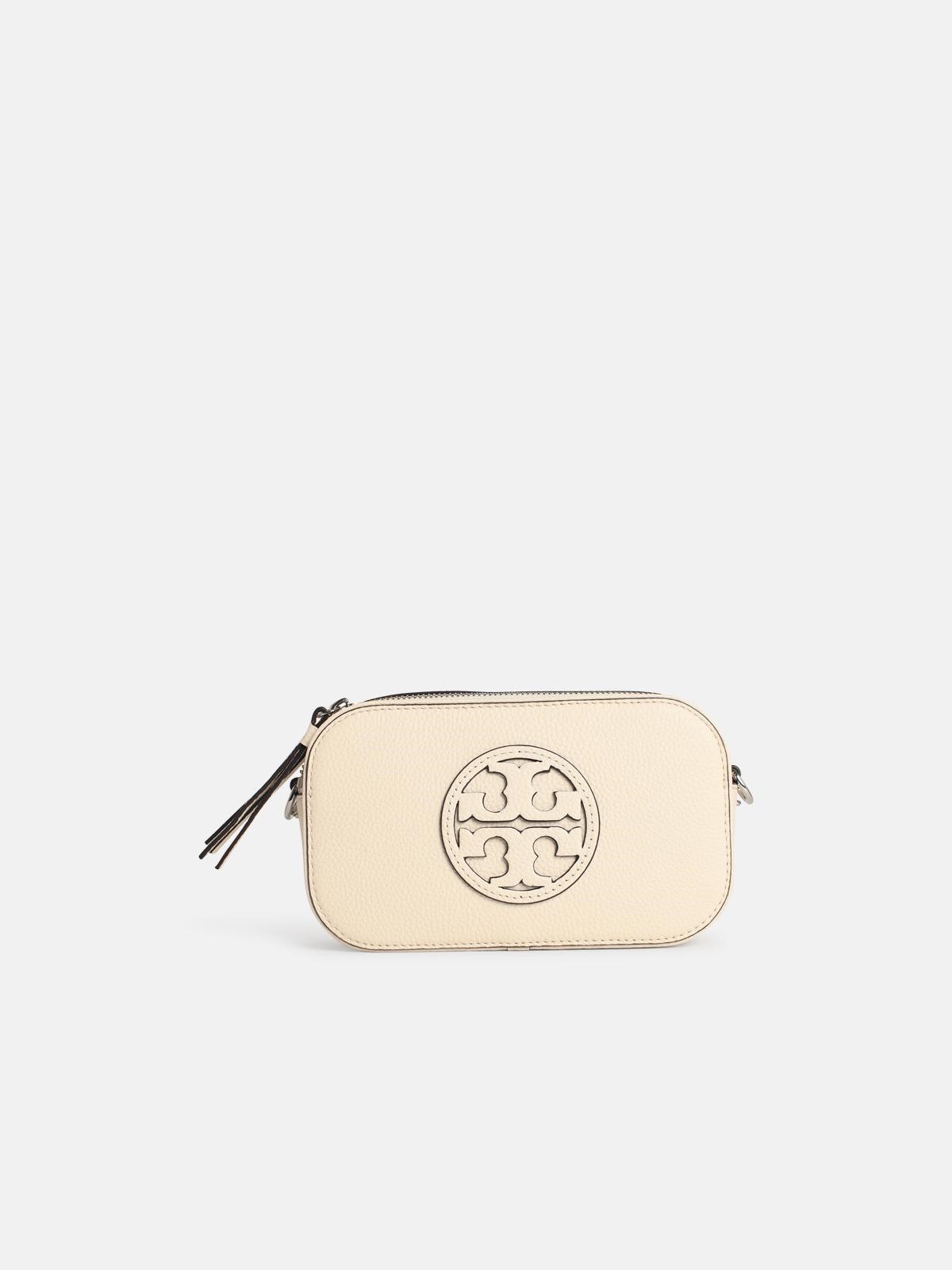 Tory Burch 'miller' Ivory Leather Mini Crossbody Bag In White