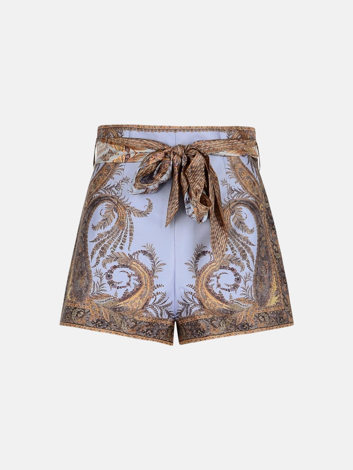 Zimmermann Lilac Silk Blend Shorts In Purple