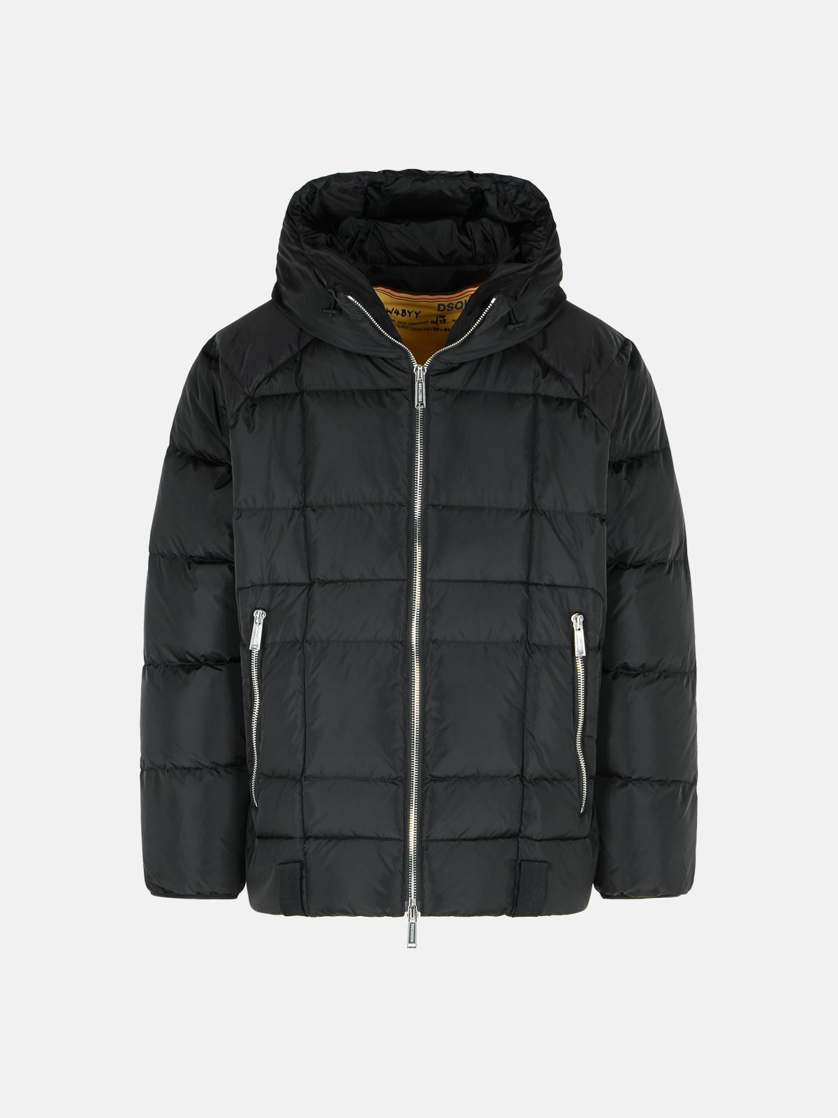 Dsquared2 Men 3d Long Nylon Down Jacket In Black