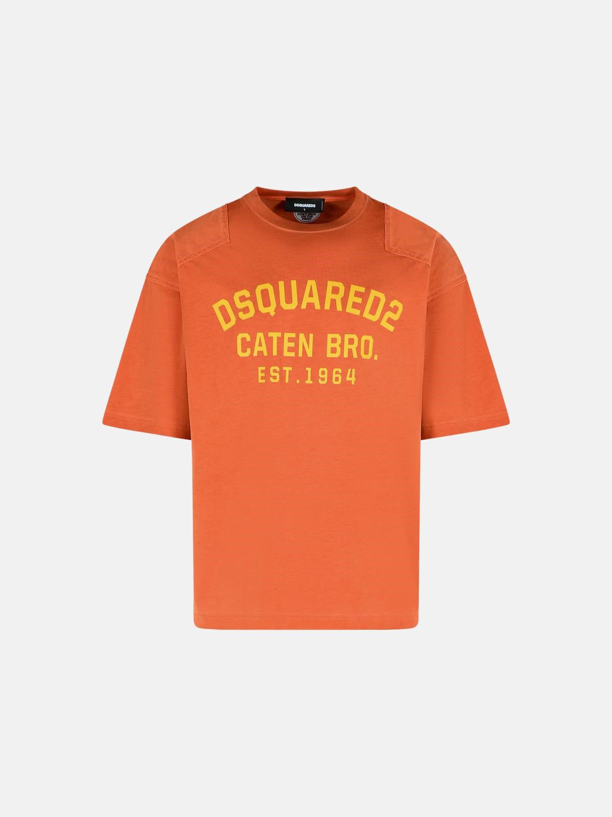 Dsquared2 Brick Cotton T-shirt In Orange
