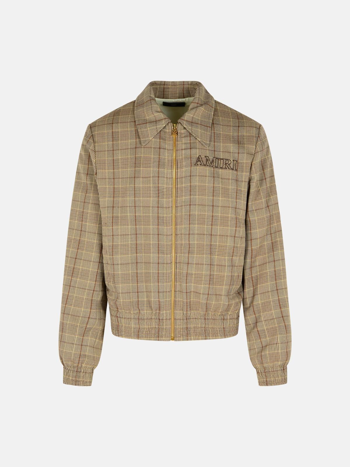 Amiri Virgin Wool Blend Jacket With Point Collar In Brown