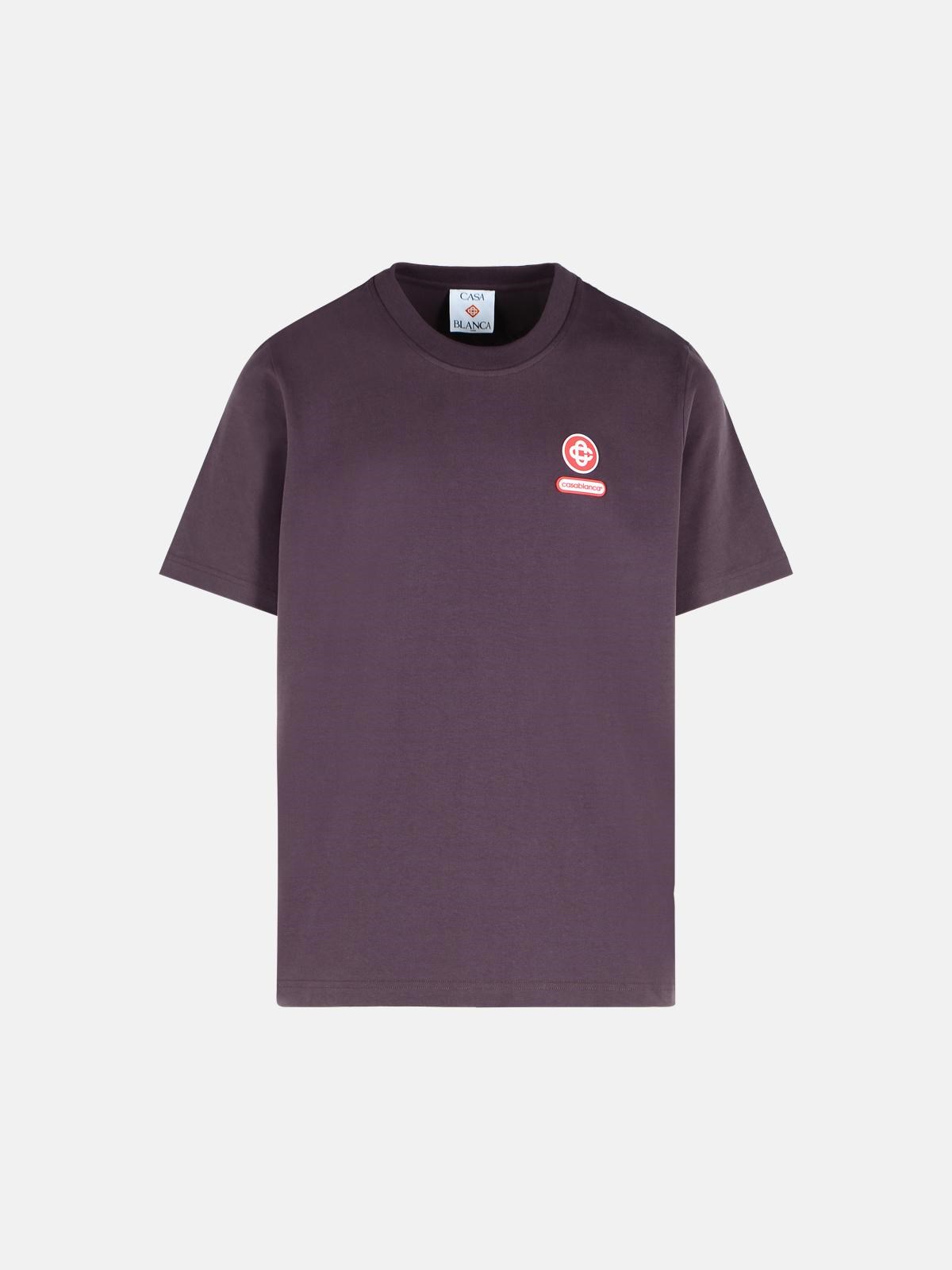 Casablanca Plum Cotton T-shirt In Burgundy