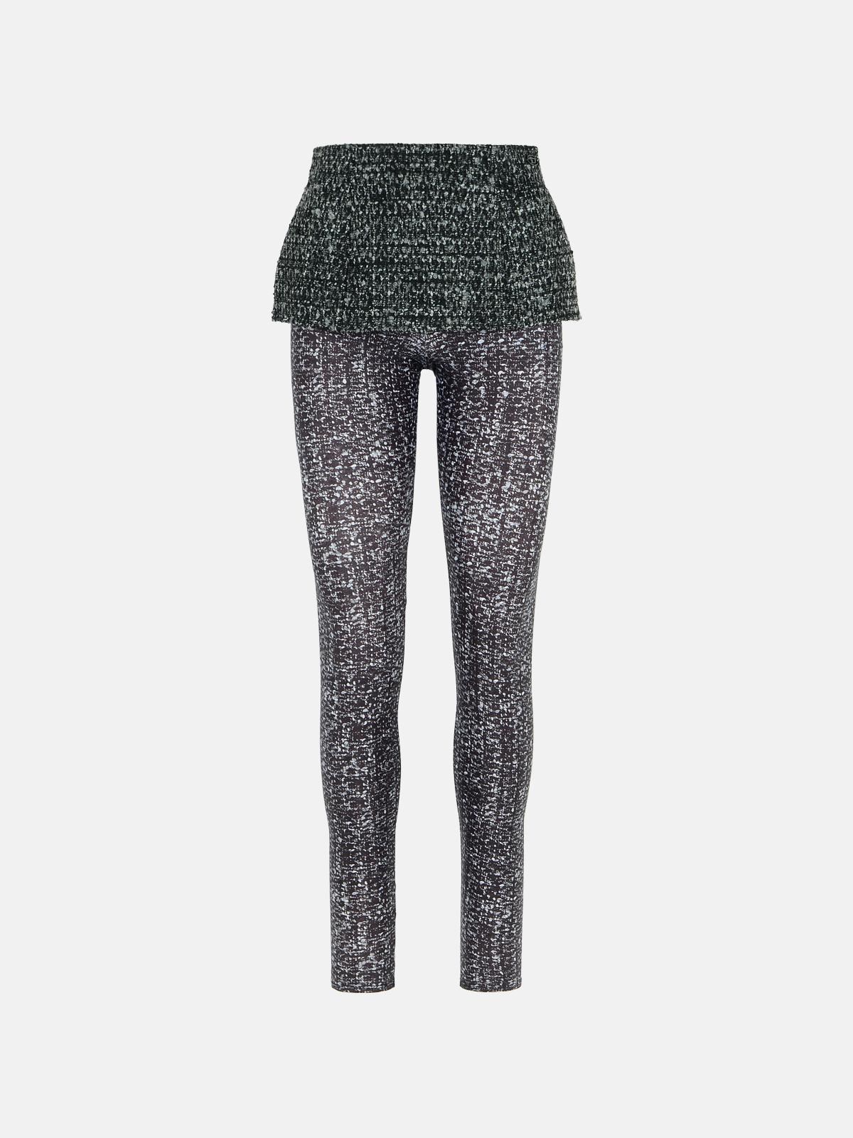 Diesel Two-tone Polyester Blend Leggings In Gray
