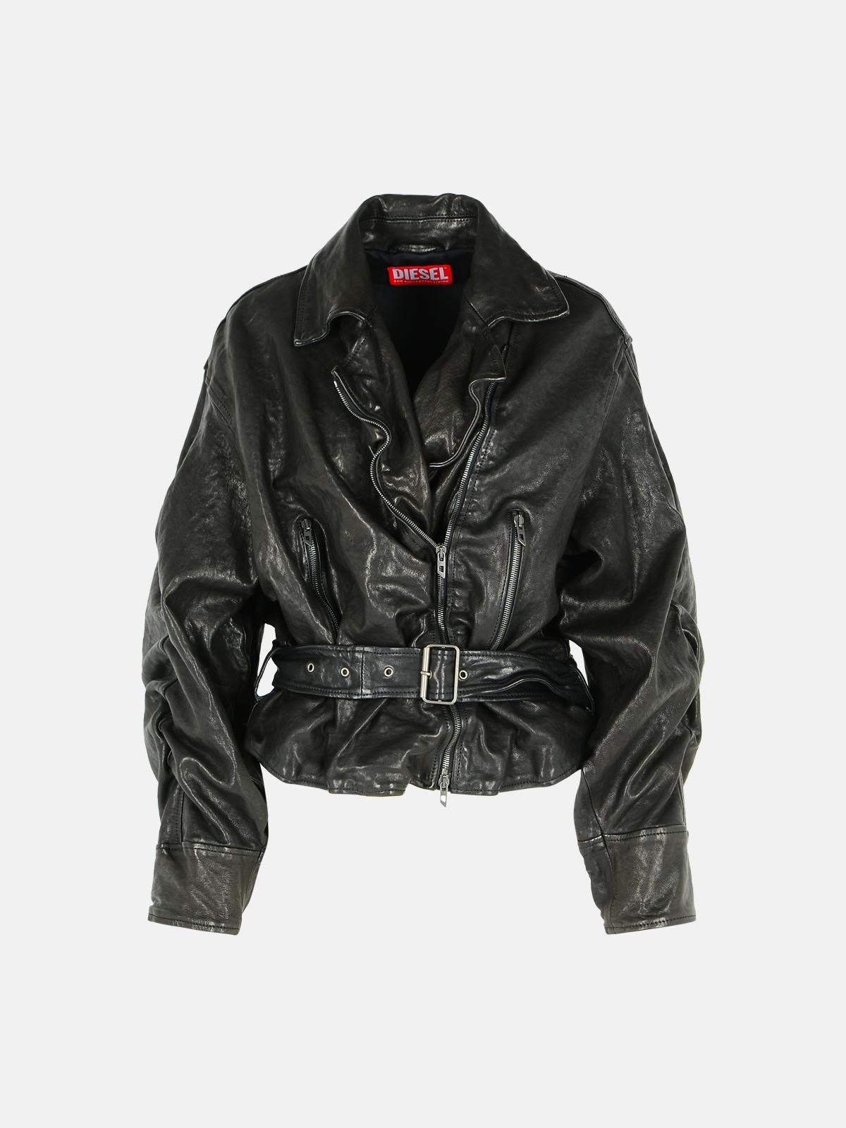 DIESEL Black Leather Jacket　DIESEL ブラック レザー ジャケット DIESEL