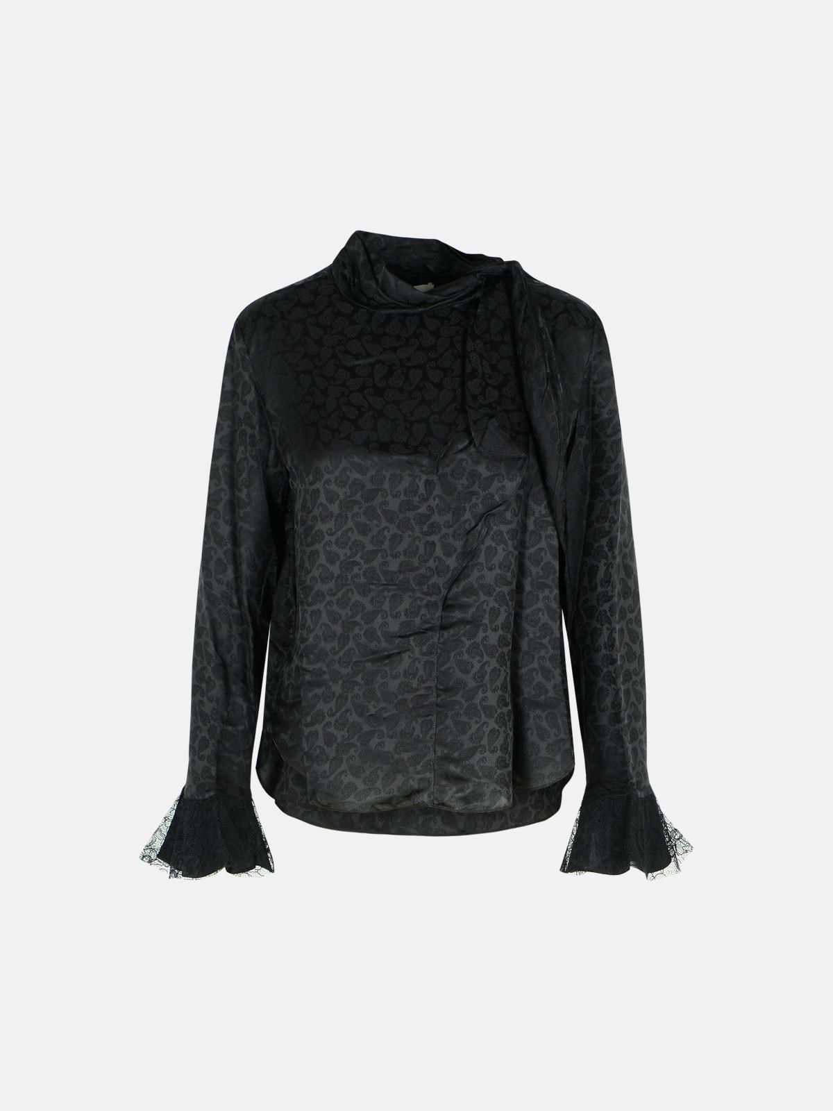 Isabel Marant 'raphaella Blouse In Silk And Black Viscose In Black