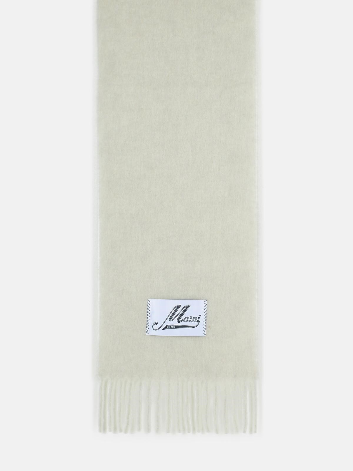 Marni Light Grey Alpaca Blend Scarf In White