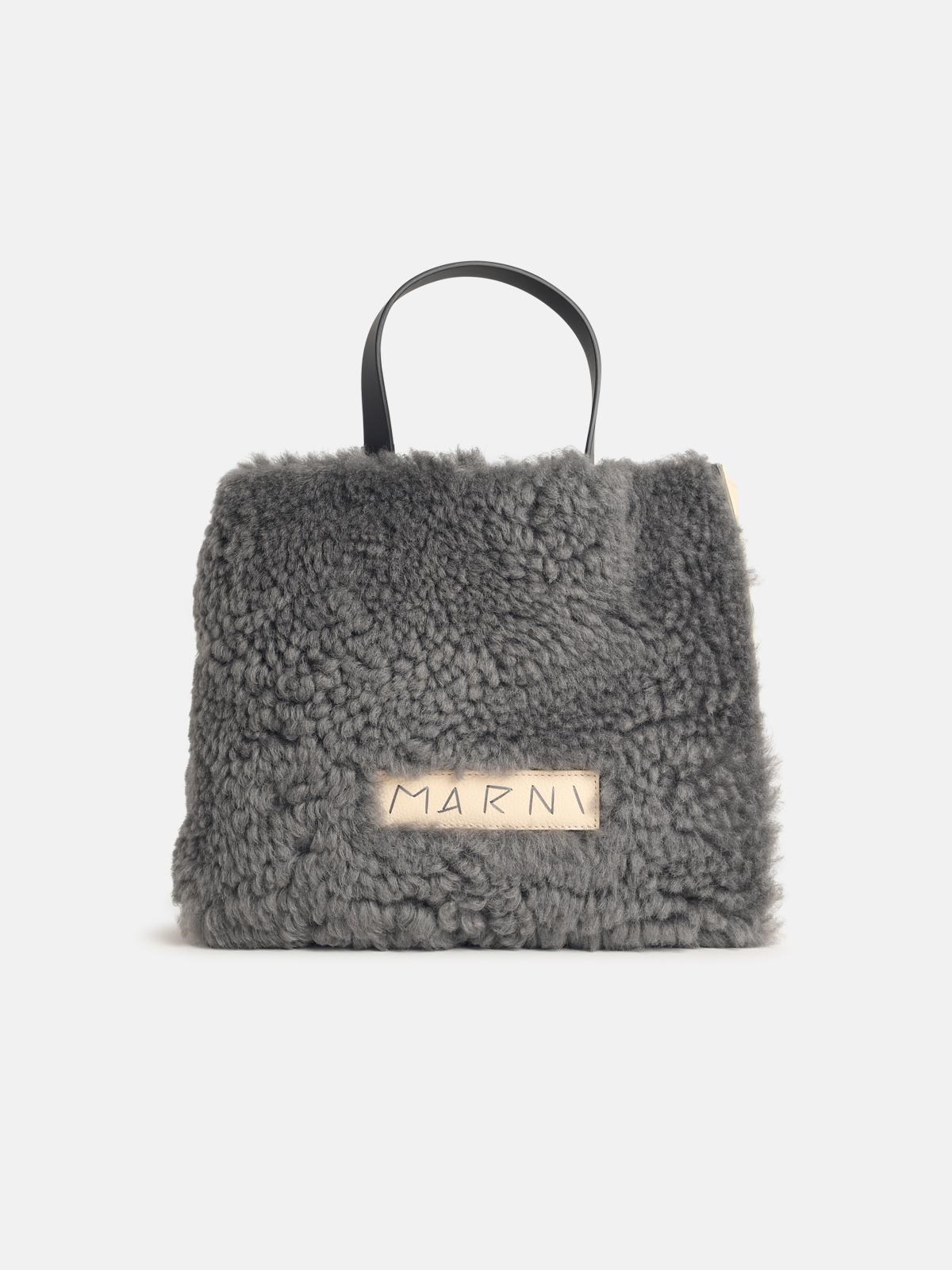 Marni 'museo' Two-tone Leather Blend Bag In Blue