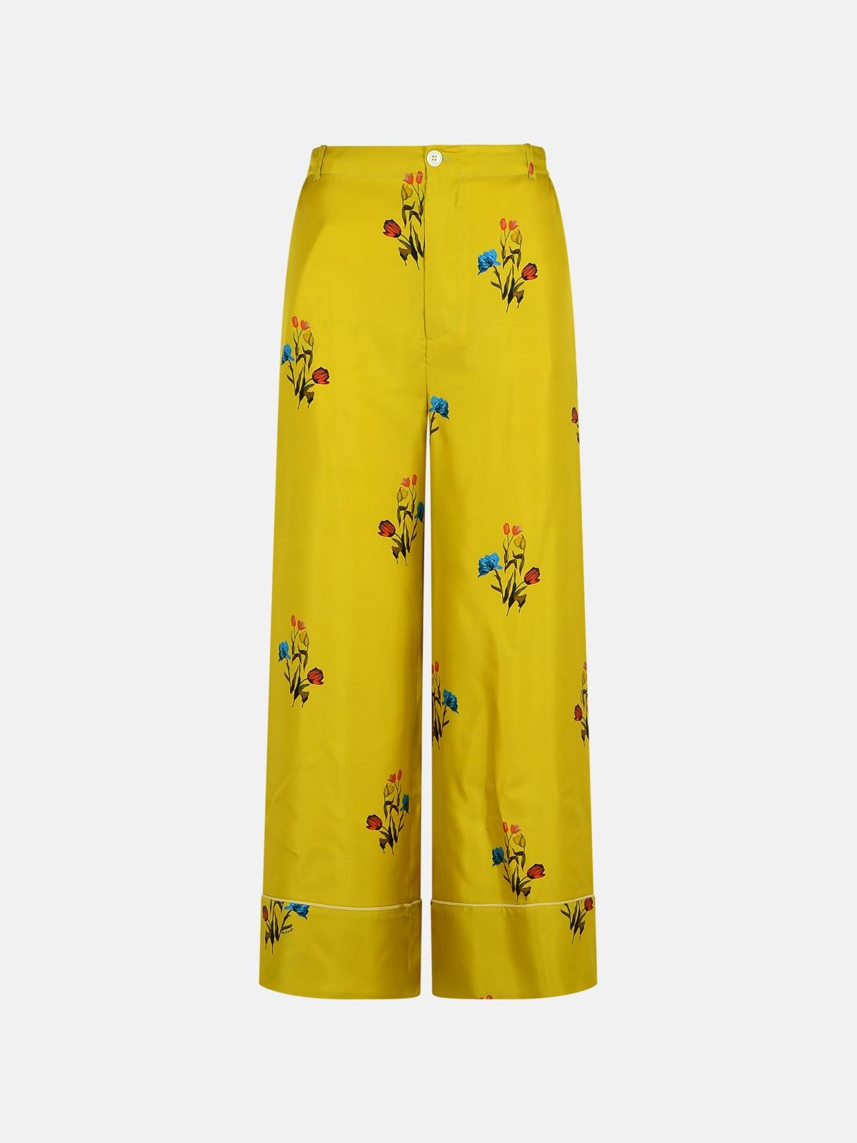 Marni Mustard Silk Pants In Yellow
