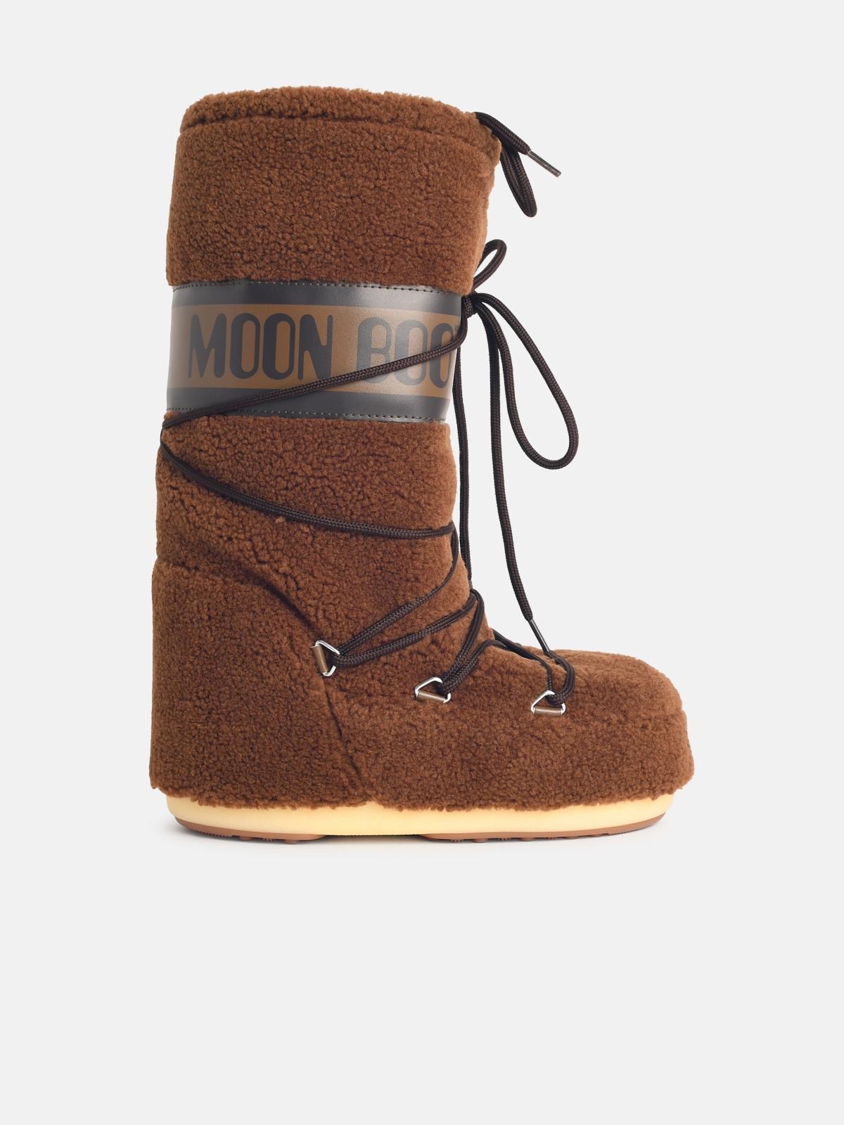 Moonboot Brown Faux Fur Boot In Brown