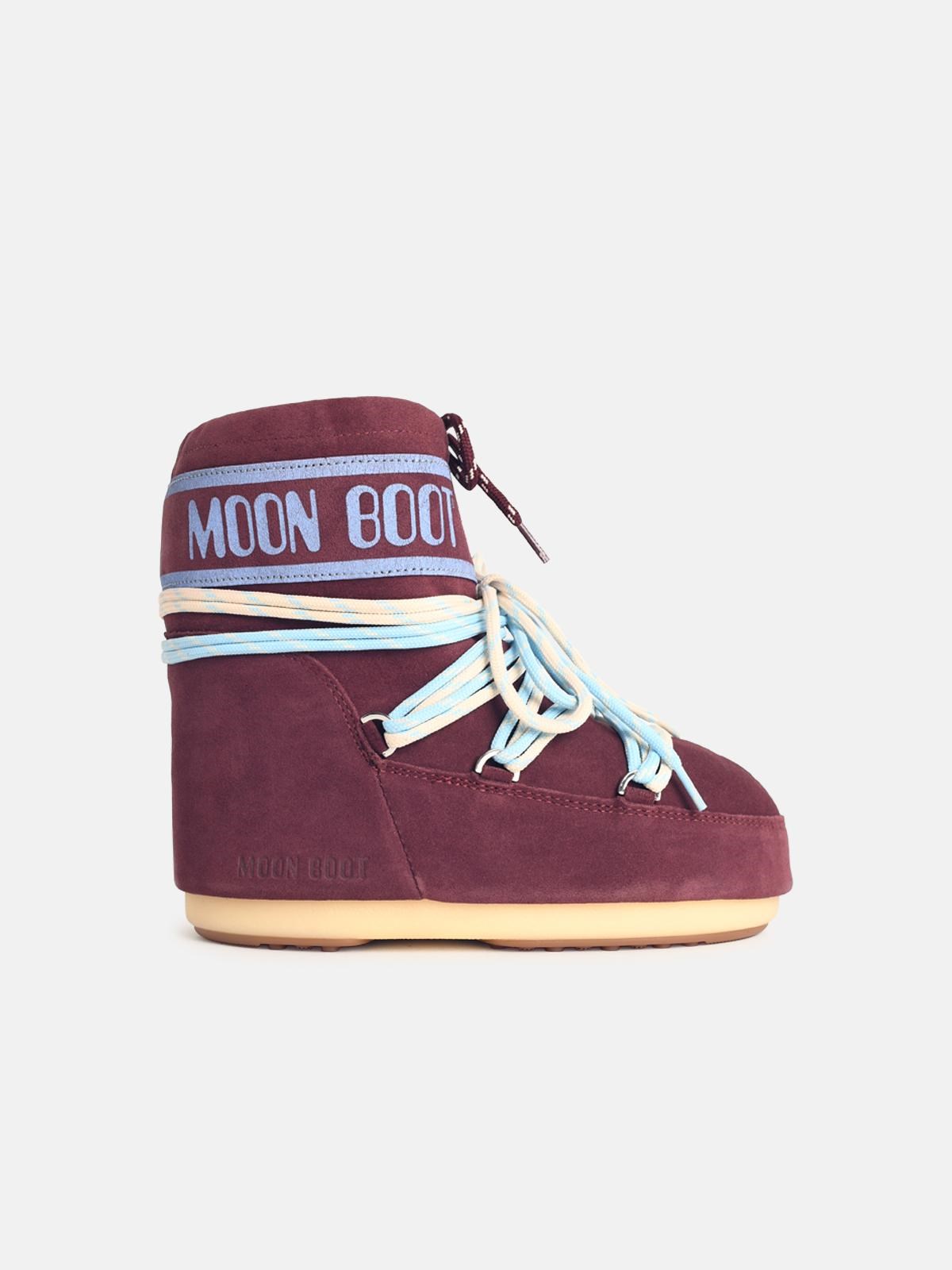 Moonboot Burgundy Suede Boots In Burgundy