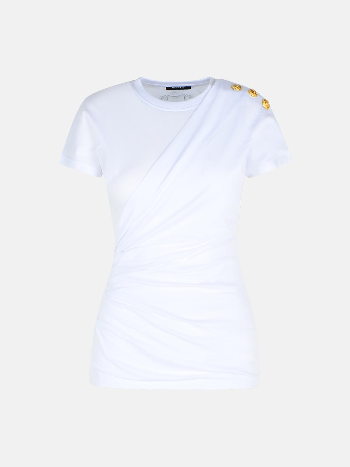 Balmain White Cotton T-shirt