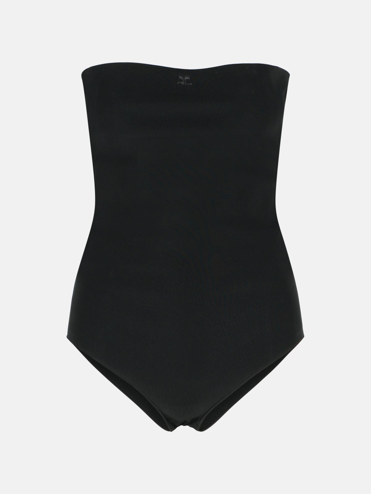 Courreges COURREGES Black Viscose Blend Bodysuit　COURREGES ブラック ビスコース ブレンド ボディスーツ