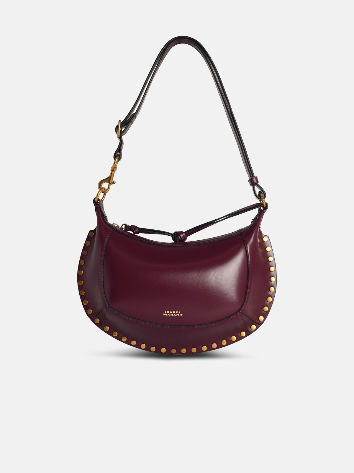 Isabel Marant 'oskan Moon' Burgundy Smooth Leather Bag In Burgundy