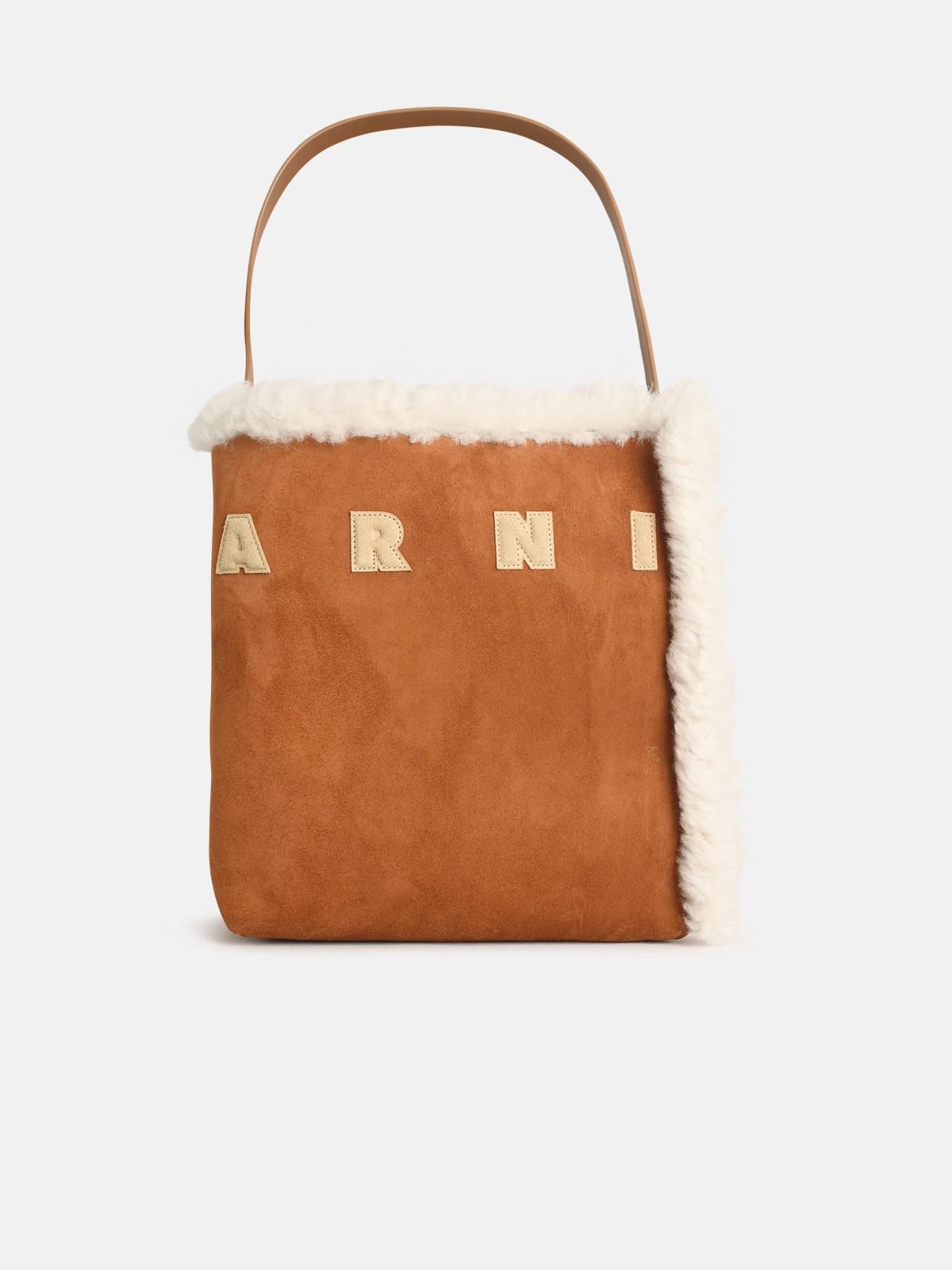 Marni 'museo' Brown Suede Bag In Brown