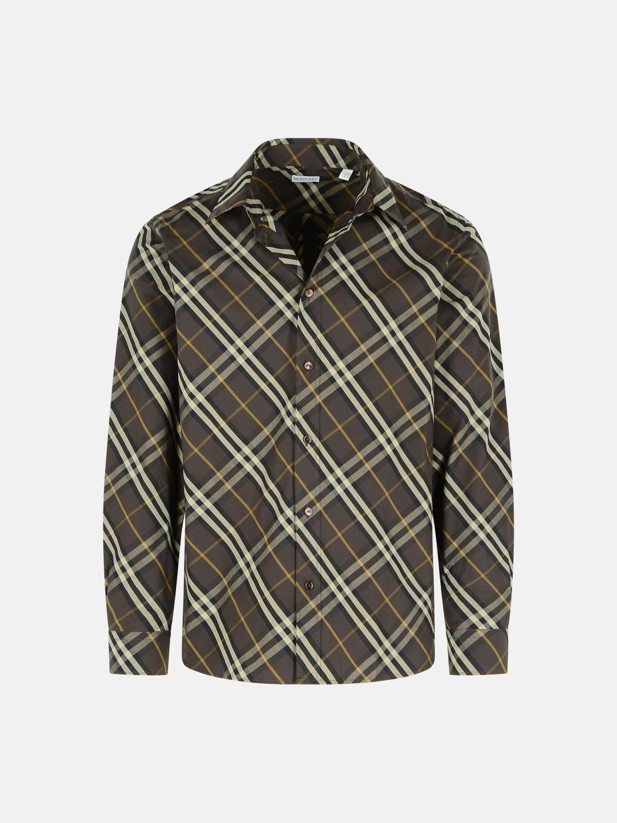 Burberry Brown Cotton Shirt In Brown